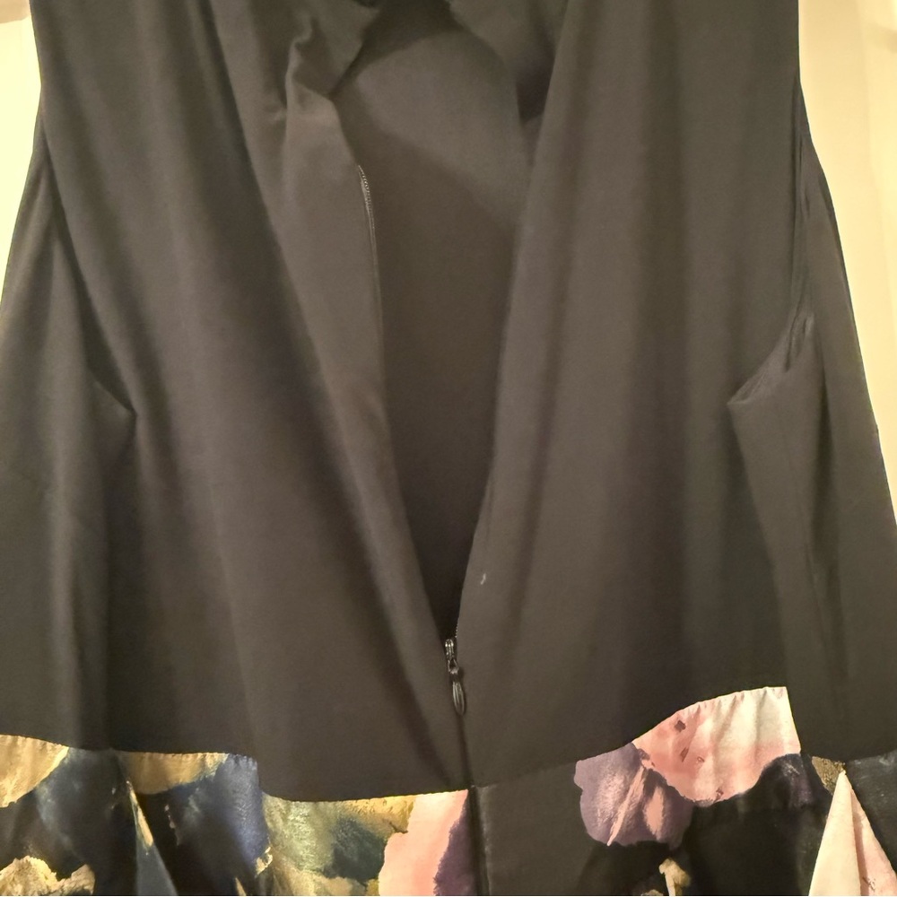 SLNY Black Bodice High-Low Dress with Pink & Green Floral Skirt - Picture 8 of 10